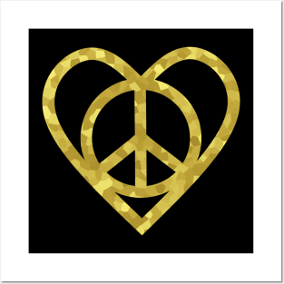 GOLD Love And Peace Activist Posters and Art